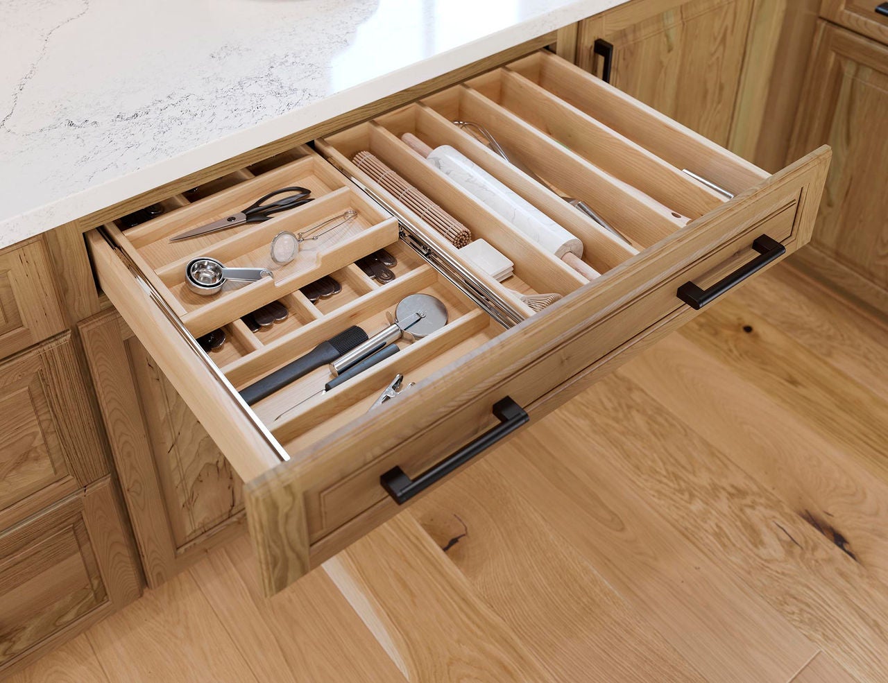 Wood Tiered Cutlery Divider