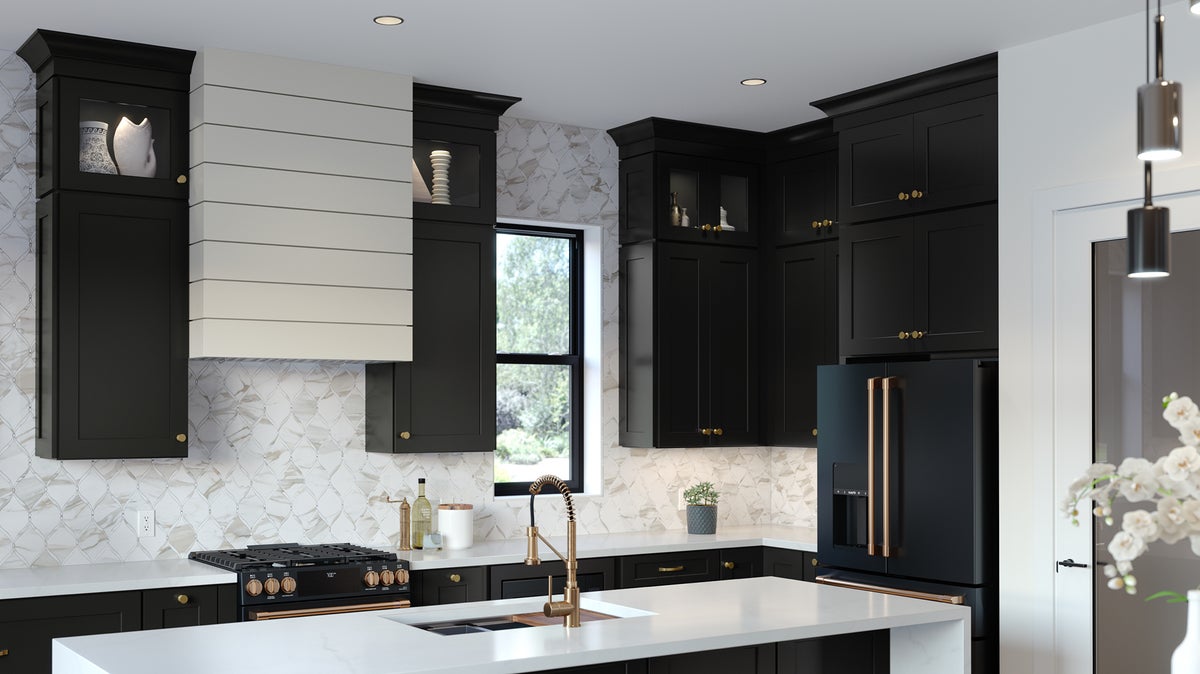 Black Kitchen \u0026 Bathroom Cabinets - Waypoint Living Spaces, image size:1200x674