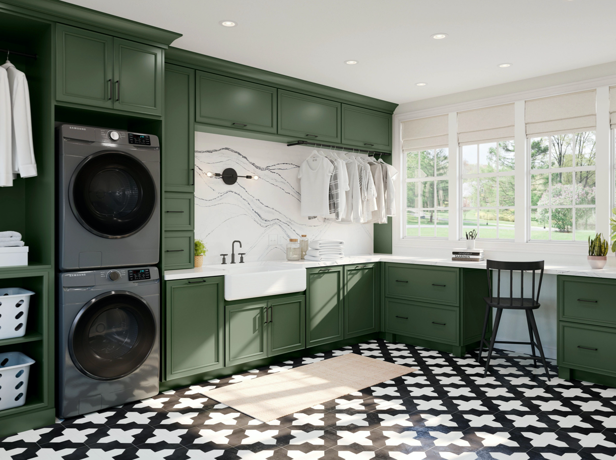 wp-modern-laundry-room-black-white-tile-floor-540F-painted-green-3x4
